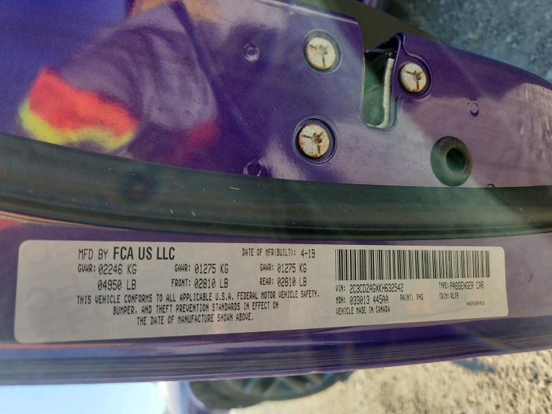 65665156 :رقم المزاد ، 2C3CDZAGXKH632542 vin ، 2019 Dodge Challenger مزاد بيع