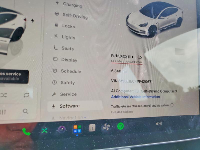 Auction sale of the 2023 Tesla Model 3, vin: 5YJ3E1EC4PF420671, lot number: 65183086
