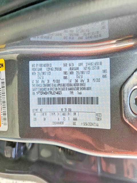Aukcja sprzedaży 2024 Ford Ranger, vin: 1FTER4BH7RLE14023, numer aukcji: 65746096