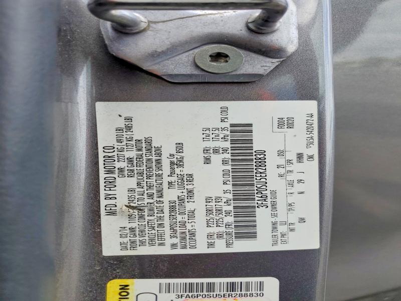 64774456 :رقم المزاد ، 3FA6P0SU5ER288830 vin ، 2014 Ford Fusion مزاد بيع