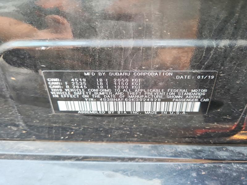 Aukcja sprzedaży 2019 Subaru Legacy, vin: 4S3BNAF60K3024828, numer aukcji: 64370046