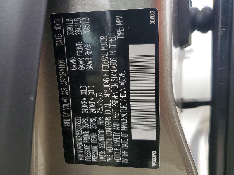 64496856 :رقم المزاد ، YV4902DZ1E2556533 vin ، 2014 Volvo Xc60 مزاد بيع