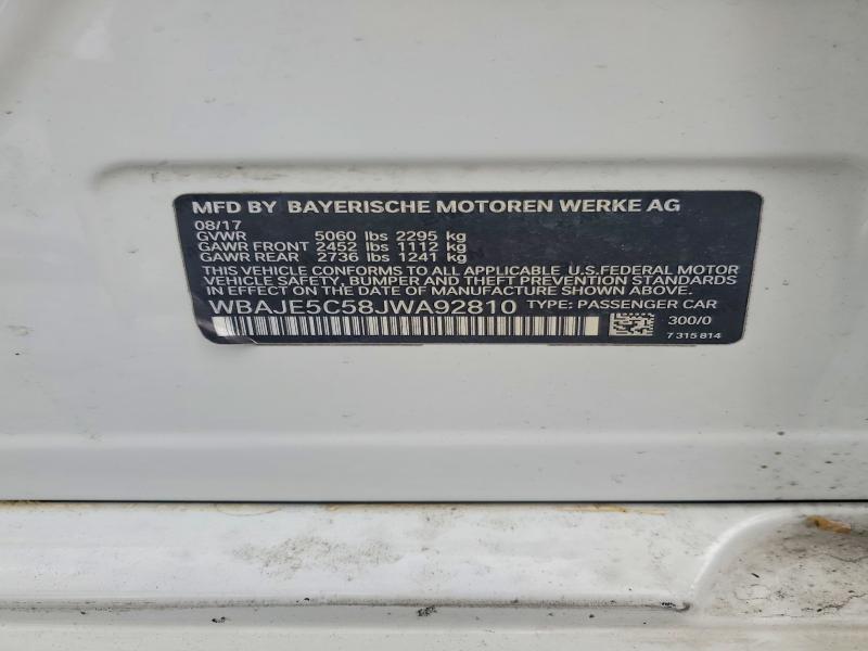 Продаж на аукціоні авто 2018 Bmw 540, vin: WBAJE5C58JWA92810, номер лоту: 66424596