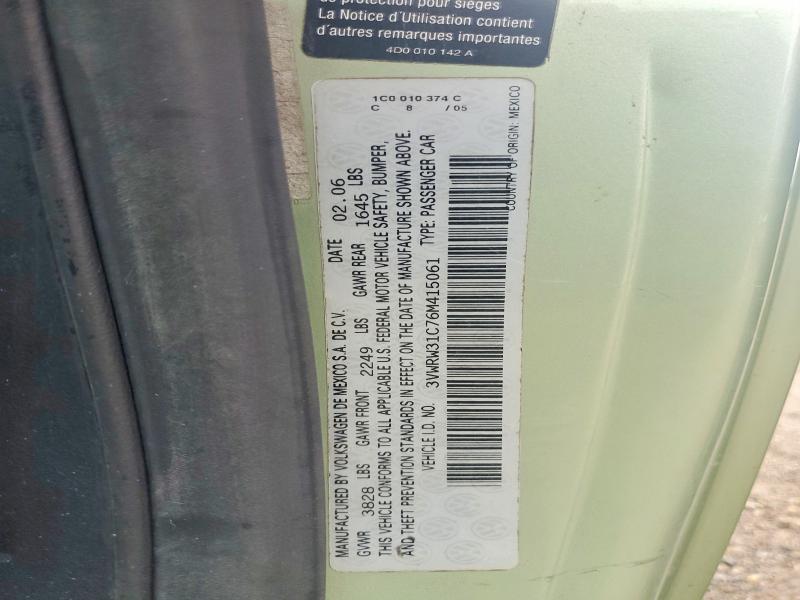 Продажа на аукционе авто 2006 Volkswagen New Beetle, vin: 3VWRW31C76M415061, номер лота: 64002596