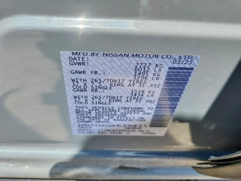 65210366 :رقم المزاد ، 1N6ED1EKXSN639855 vin ، 2025 Nissan Frontier مزاد بيع