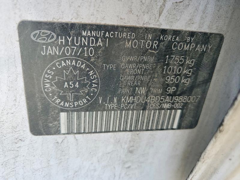 Продаж на аукціоні авто 2010 Hyundai Elantra, vin: KMHDU4BD5AU988007, номер лоту: 63122596