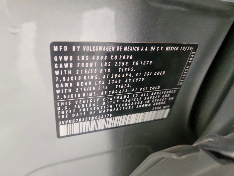 Продаж на аукціоні авто 2026 Volkswagen Taos, vin: 3VVUC7B29TM023179, номер лоту: 66215266