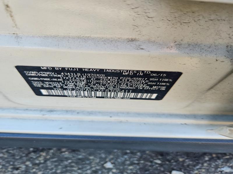 63793956 :رقم المزاد ، JF2GPAPCXF8306411 vin ، 2015 Subaru Xv Crosstrek مزاد بيع