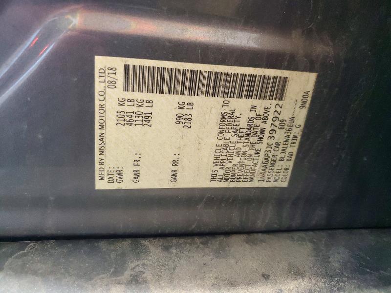Aukcja sprzedaży 2018 Nissan Maxima, vin: 1N4AA6AP3JC397922, numer aukcji: 63841016