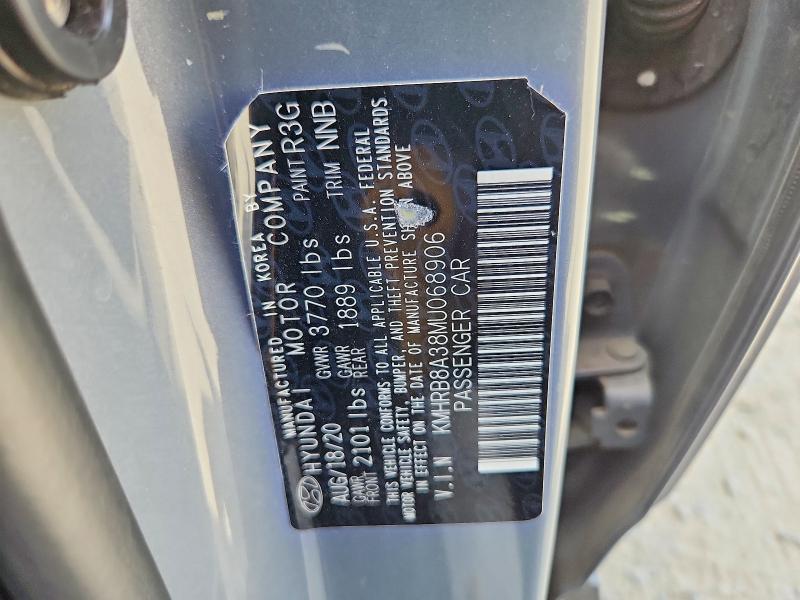 66105776 :رقم المزاد ، KMHRB8A38MU068906 vin ، 2021 Hyundai Venue مزاد بيع