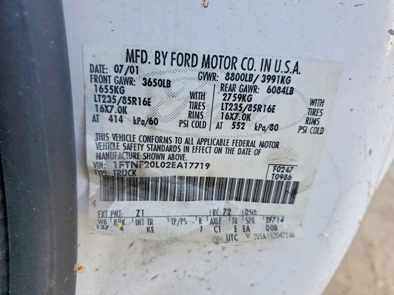 Aukcja sprzedaży 2002 Ford F250, vin: 1FTNF20L02EA17719, numer aukcji: 64744266