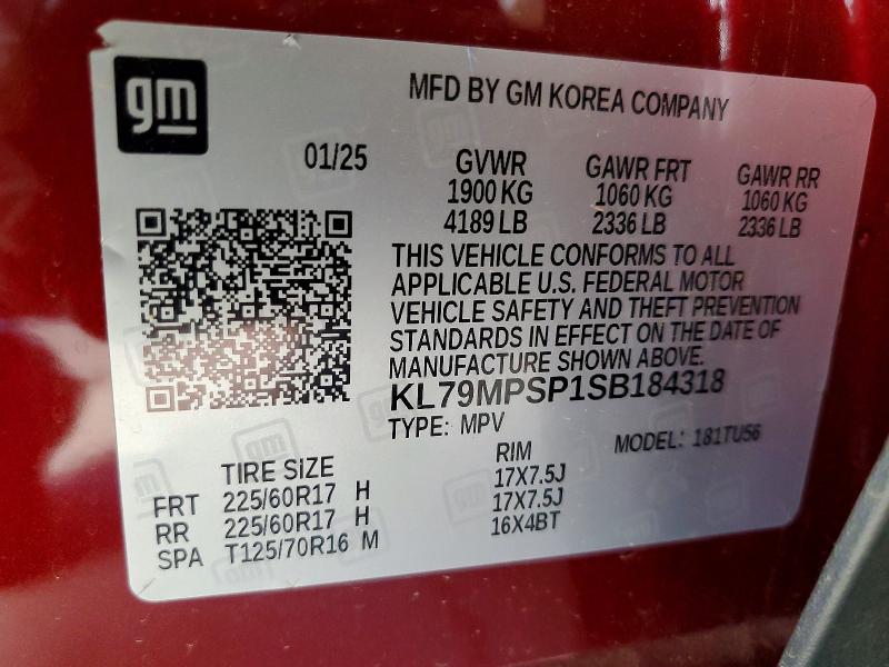 Продажа на аукционе авто 2025 Chevrolet Trailblazer, vin: KL79MPSP1SB184318, номер лота: 66053236