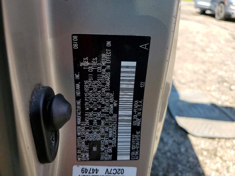 Продаж на аукціоні авто 2009 Toyota Sienna, vin: 5TDZK23CX9S243280, номер лоту: 63961976