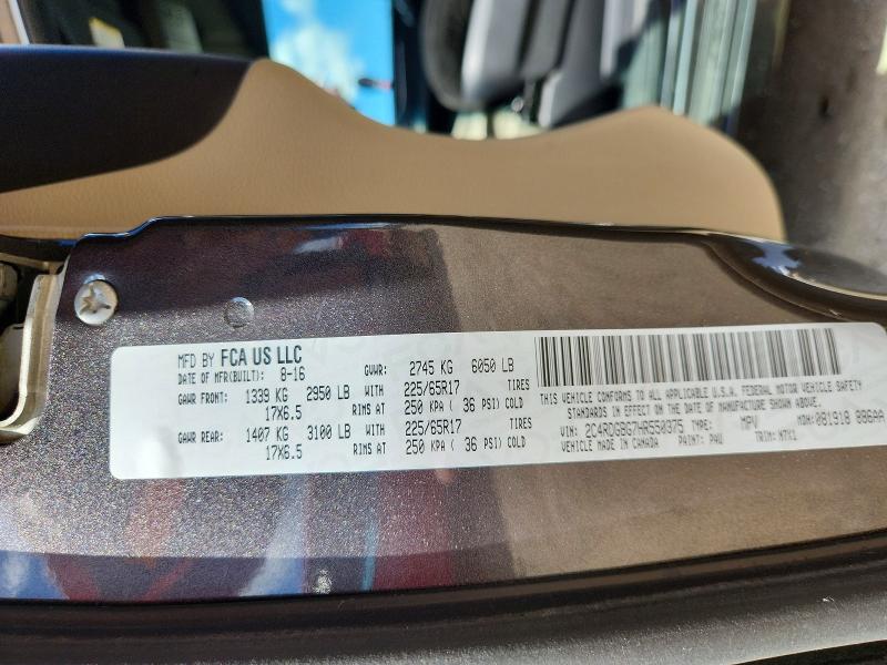 Продажа на аукционе авто 2017 Dodge Grand Caravan, vin: 2C4RDGBG7HR550375, номер лота: 65307736