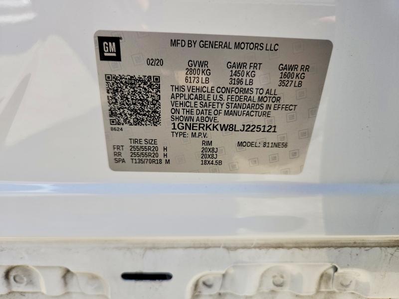Продаж на аукціоні авто 2020 Chevrolet Traverse, vin: 1GNERKKW8LJ225121, номер лоту: 66414766