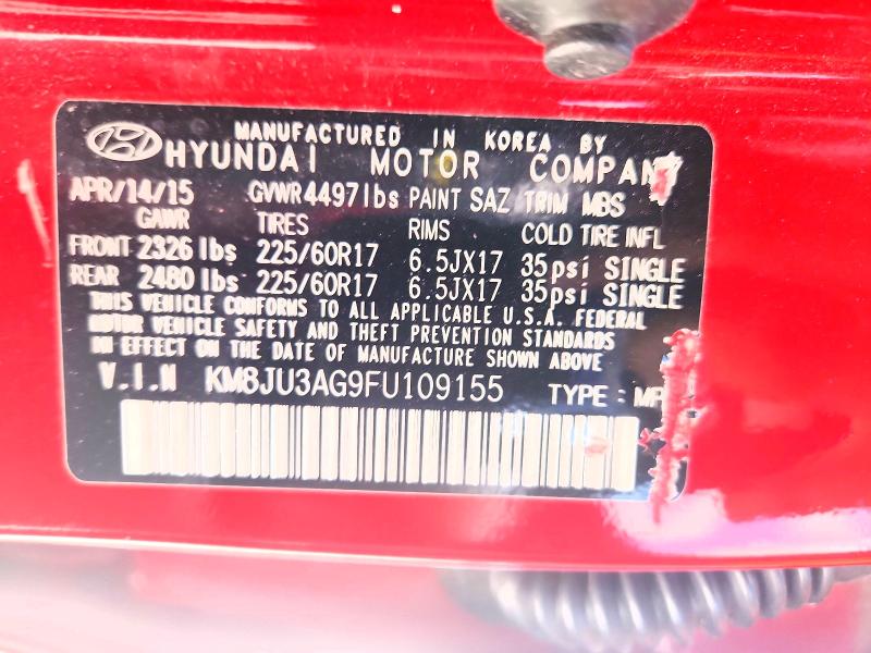 Продажа на аукционе авто 2015 Hyundai Tucson, vin: KM8JU3AG9FU109155, номер лота: 64604386