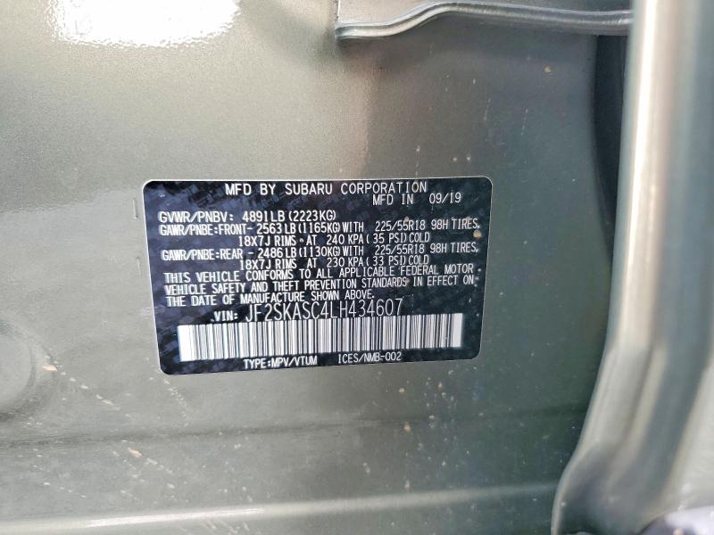 64260506 :رقم المزاد ، JF2SKASC4LH434607 vin ، 2020 Subaru Forester مزاد بيع