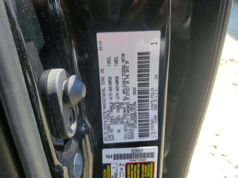 64327106 :رقم المزاد ، 5TFWA5DB8RX191994 vin ، 2024 Toyota Tundra مزاد بيع