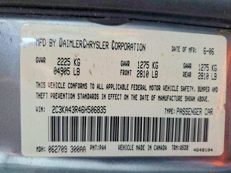Aukcja sprzedaży 2006 Chrysler 300, vin: 2C3KA43R46H506835, numer aukcji: 65798016