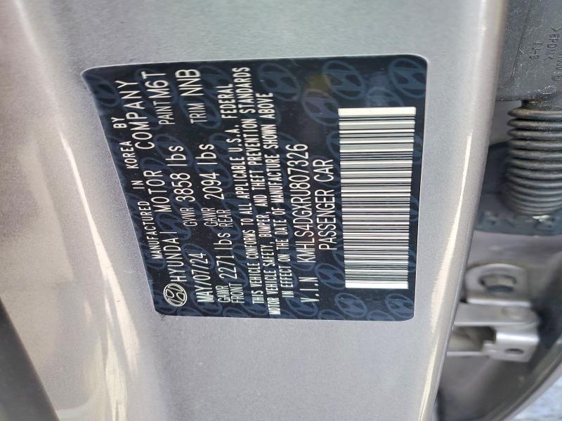 2024 Hyundai Elantra მანქანა იყიდება აუქციონზე, vin: KMHLS4DGXRU807326, აუქციონის ნომერი: 65090036