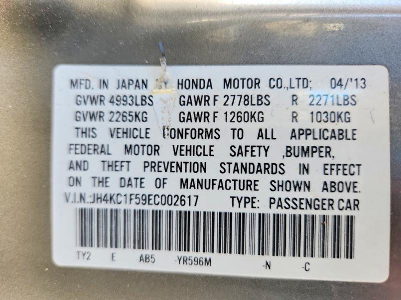 65563716 :رقم المزاد ، JH4KC1F59EC002617 vin ، 2014 Acura Rlx مزاد بيع