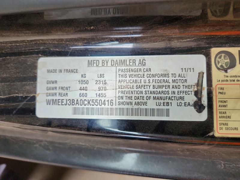 Aukcja sprzedaży 2012 Smart Fortwo, vin: WMEEJ3BA0CK550416, numer aukcji: 63526596