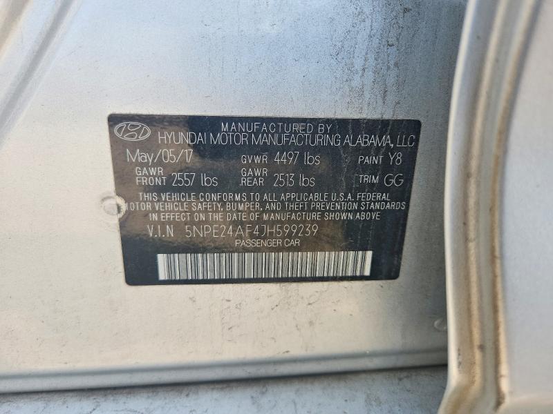 64412106 :رقم المزاد ، 5NPE24AF4JH599239 vin ، 2018 Hyundai Sonata مزاد بيع