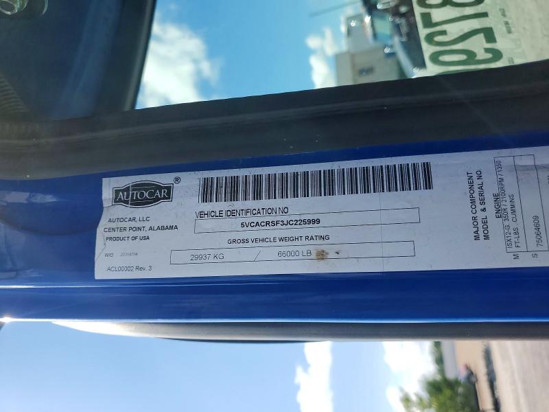 Auction sale of the 2018 Autocar Llc Xpeditor, vin: 5VCACRSF3JC225999, lot number: 63729676