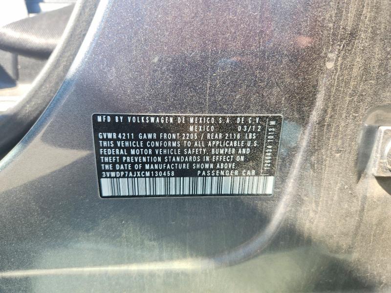 Aukcja sprzedaży 2012 Volkswagen Jetta, vin: 3VWDP7AJXCM130458, numer aukcji: 62915086
