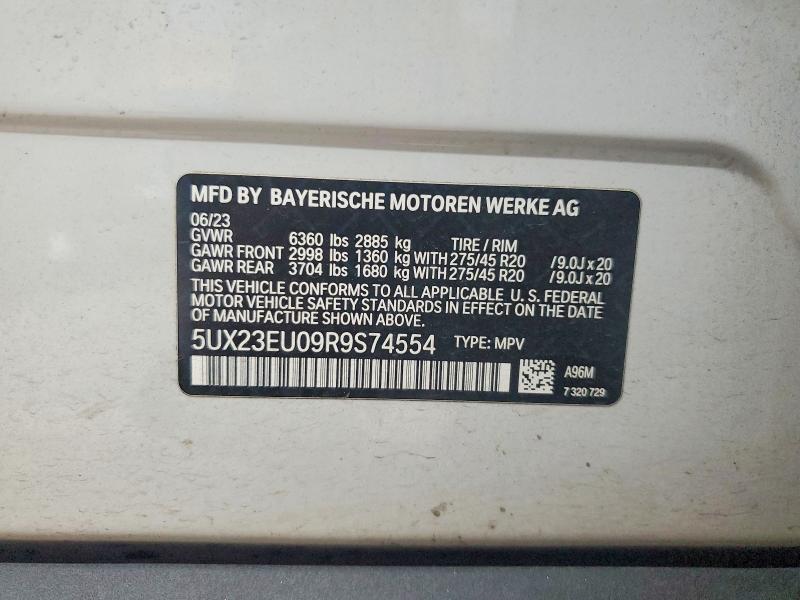 Aukcja sprzedaży 2024 Bmw X5, vin: 5UX23EU09R9S74554, numer aukcji: 65327186