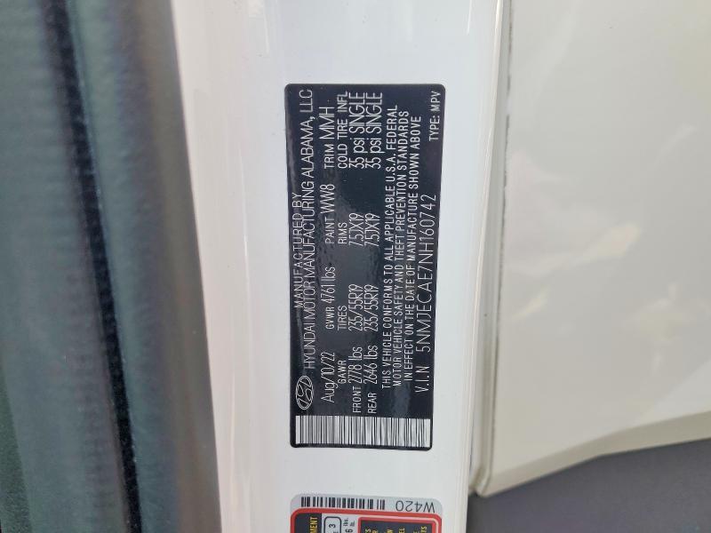 Продаж на аукціоні авто 2022 Hyundai Tucson, vin: 5NMJECAE7NH160742, номер лоту: 65096666
