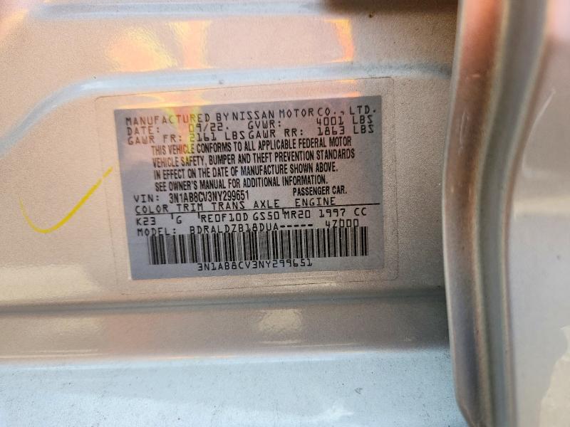 66460226 :رقم المزاد ، 3N1AB8CV3NY299651 vin ، 2022 Nissan Sentra مزاد بيع