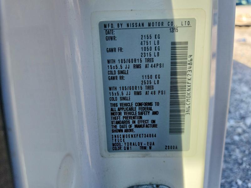 Aukcja sprzedaży 2015 Nissan Nv200, vin: 3N6CM0KNXFK734864, numer aukcji: 65312226