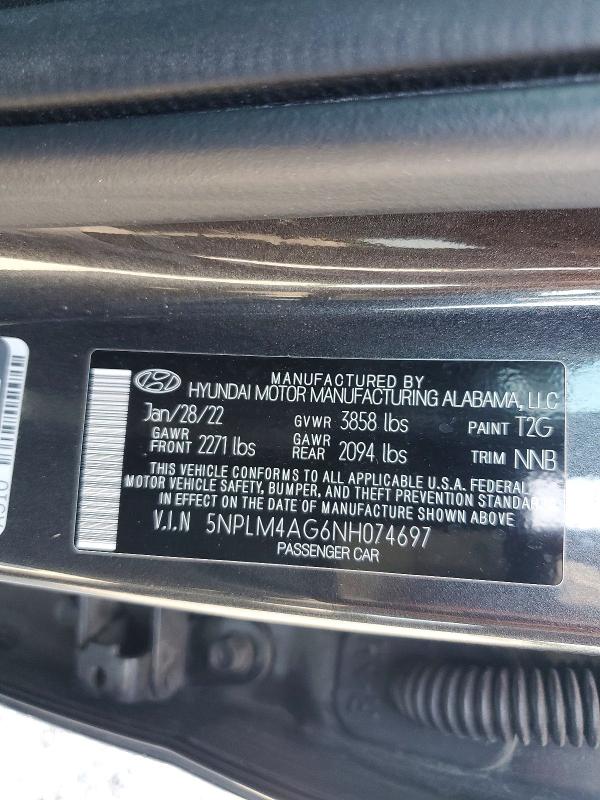 2022 Hyundai Elantra მანქანა იყიდება აუქციონზე, vin: 5NPLM4AG6NH074697, აუქციონის ნომერი: 66305766