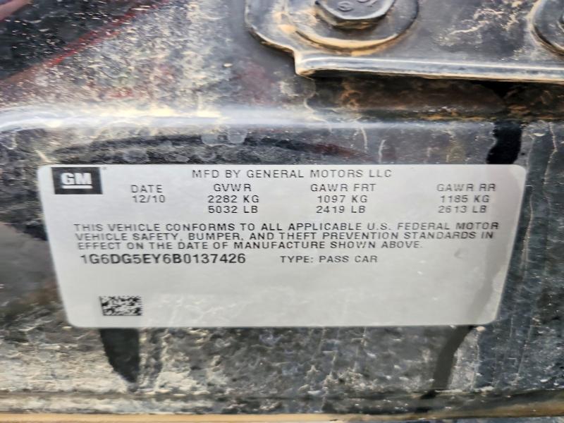 2011 Cadillac Cts მანქანა იყიდება აუქციონზე, vin: 1G6DG5EY6B0137426, აუქციონის ნომერი: 63539156