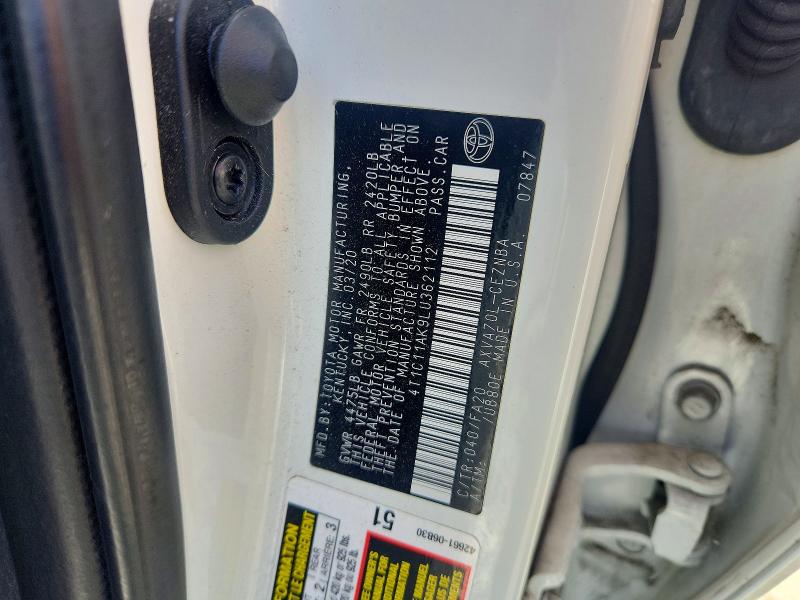 Auction sale of the 2020 Toyota Camry, vin: 4T1C11AK9LU362112, lot number: 66487106