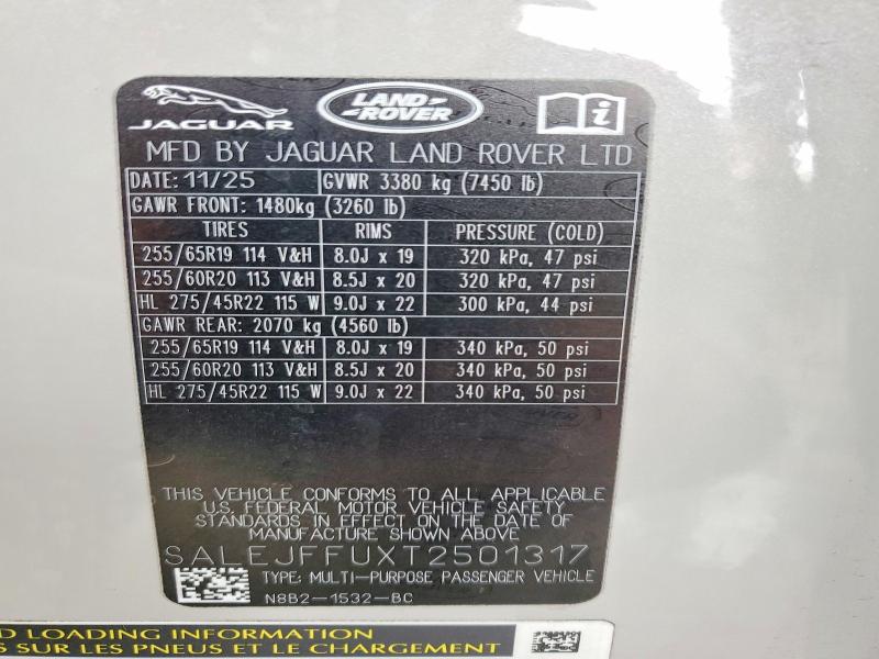 Aukcja sprzedaży 2026 Land Rover Defender, vin: SALEJFFUXT2501317, numer aukcji: 64436816