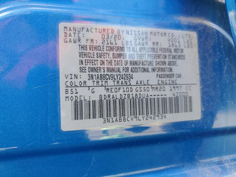 Продажа на аукционе авто 2020 Nissan Sentra, vin: 3N1AB8CV9LY242934, номер лота: 64261456