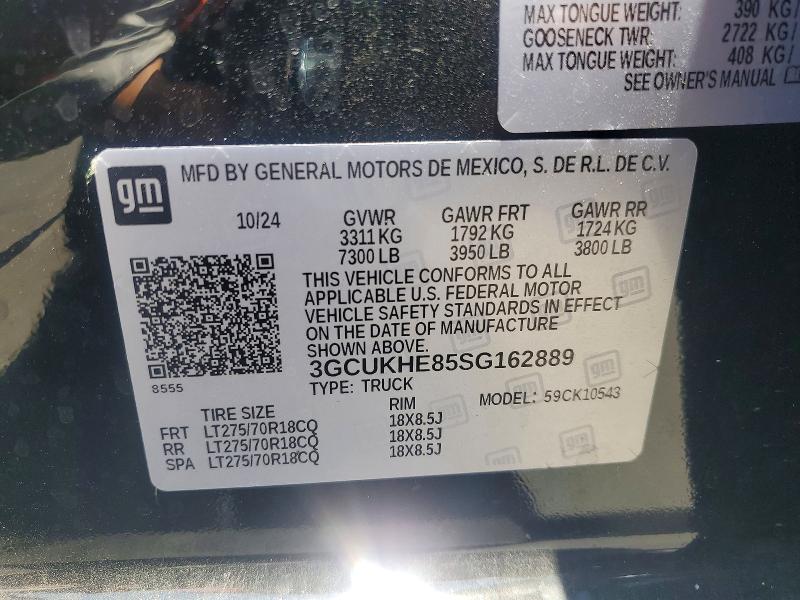 Продаж на аукціоні авто 2025 Chevrolet Silverado, vin: 3GCUKHE85SG162889, номер лоту: 63570196