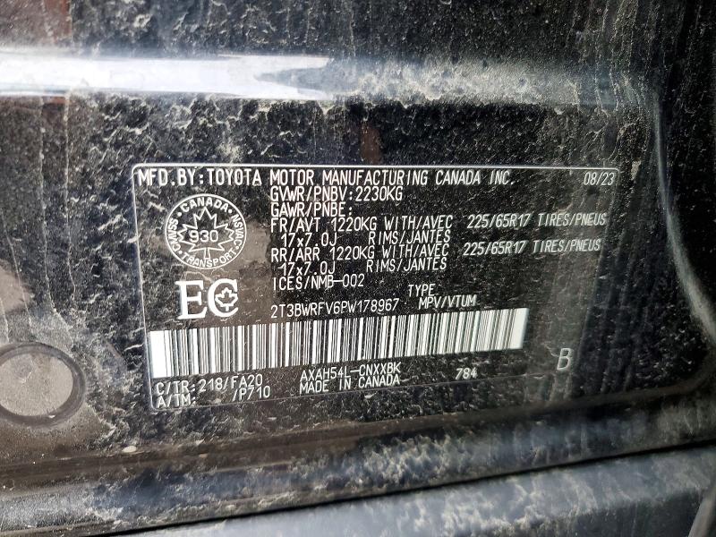Продажа на аукционе авто 2023 Toyota Rav4, vin: 2T3BWRFV6PW178967, номер лота: 64723756