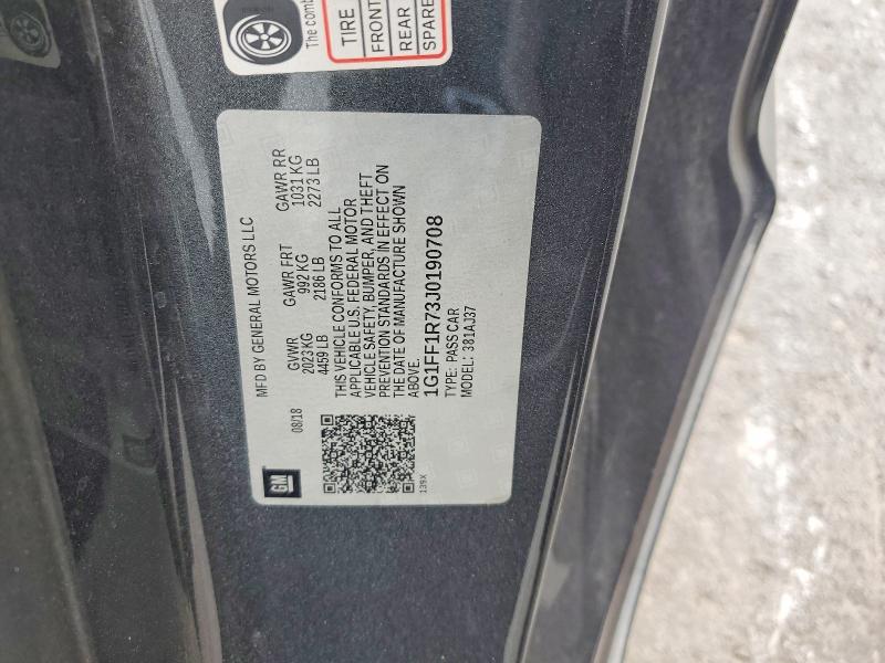 Aukcja sprzedaży 2018 Chevrolet Camaro, vin: 1G1FF1R73J0190708, numer aukcji: 64469366