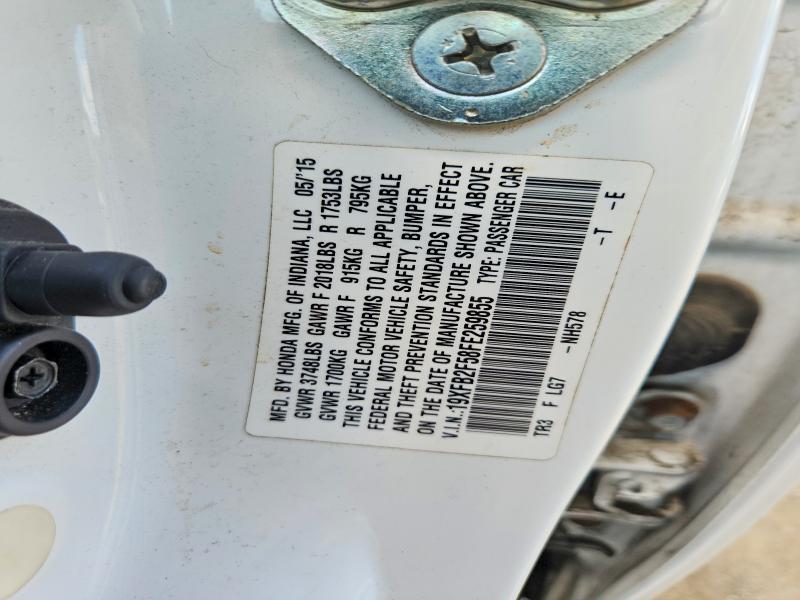 Продаж на аукціоні авто 2015 Honda Civic, vin: 19XFB2F58FE259855, номер лоту: 66113326