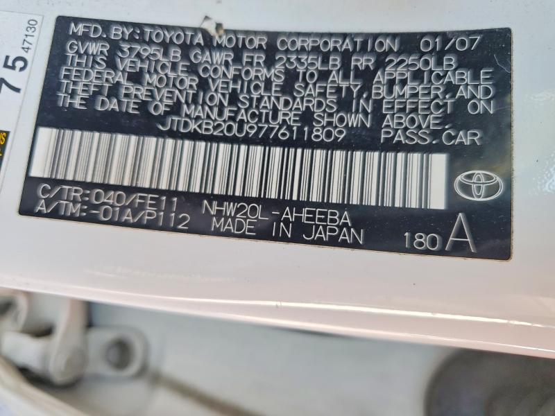64478416 :رقم المزاد ، JTDKB20U977611809 vin ، 2007 Toyota Prius مزاد بيع