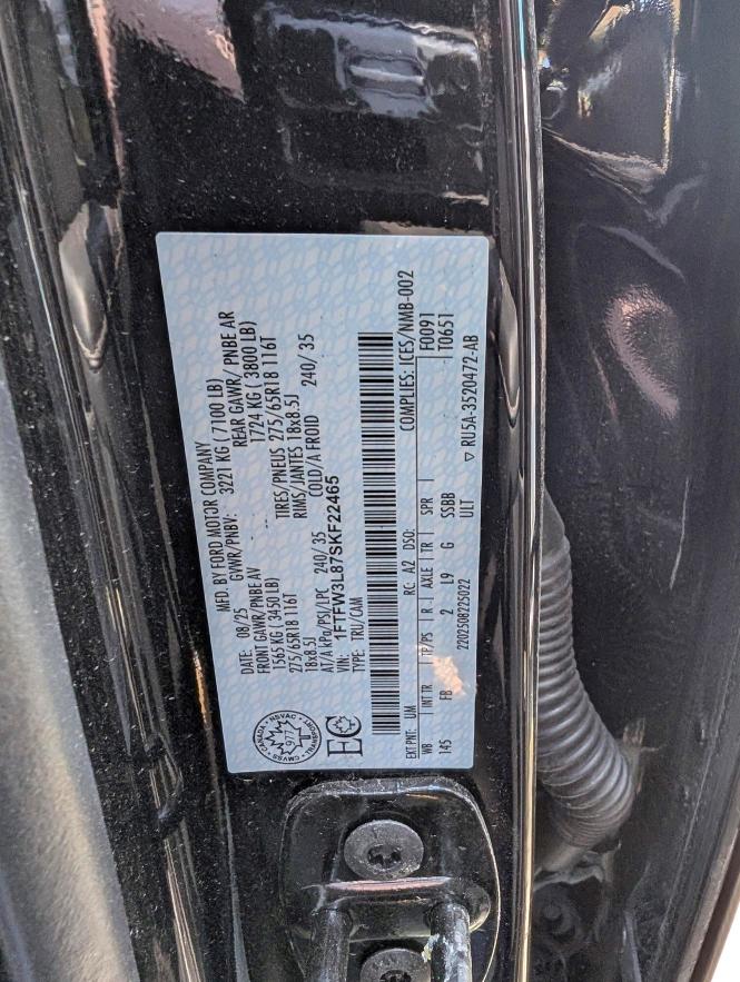 Продаж на аукціоні авто 2025 Ford F150, vin: 1FTFW3L87SKF22465, номер лоту: 63223576