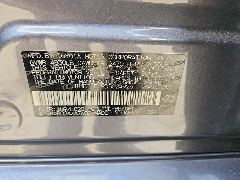Aukcja sprzedaży 2013 Lexus Gs, vin: JTHBE1BL9D5024926, numer aukcji: 64396196