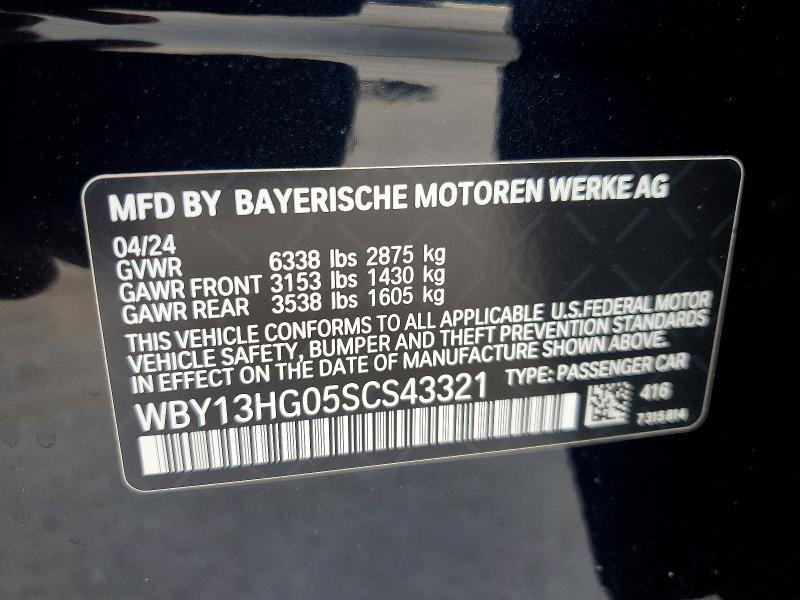 Продаж на аукціоні авто 2025 Bmw I5, vin: WBY13HG05SCS43321, номер лоту: 61451496