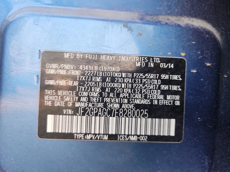 64044016 :رقم المزاد ، JF2GPAGC7E8280025 vin ، 2014 Subaru Xv Crosstrek مزاد بيع
