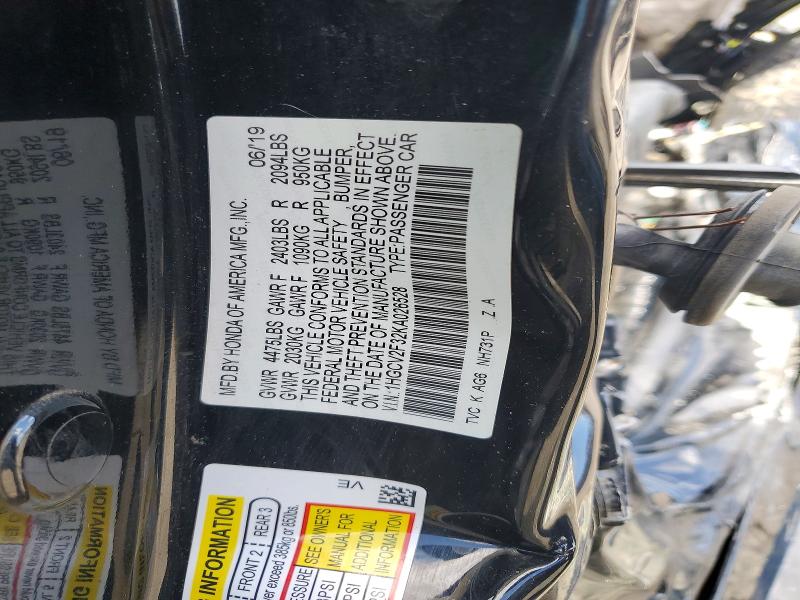 Продажа на аукционе авто 2019 Honda Accord, vin: 1HGCV2F32KA026528, номер лота: 65809606