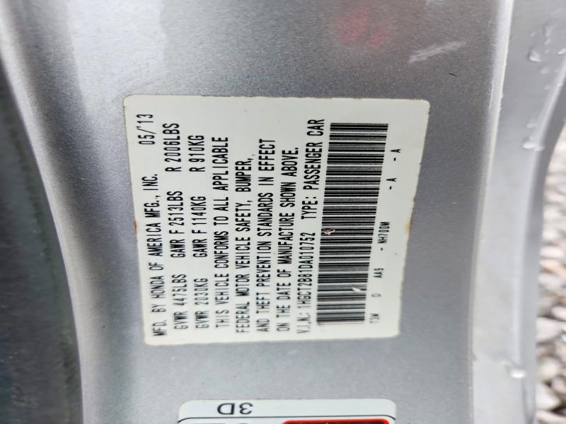 Продаж на аукціоні авто 2013 Honda Accord, vin: 1HGCT2B81DA010752, номер лоту: 63564276