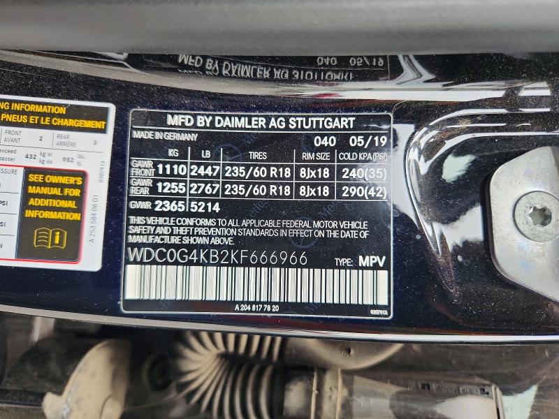 Продаж на аукціоні авто 2019 Mercedes-benz Glc, vin: WDC0G4KB2KF666966, номер лоту: 67016416